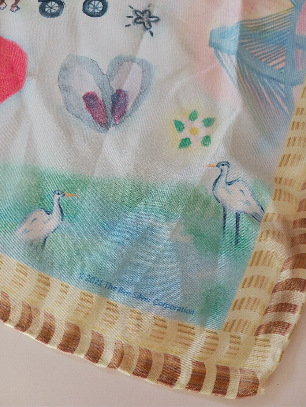 AS IS. Ben Silver Silk Scarf - Picture 2 of 10